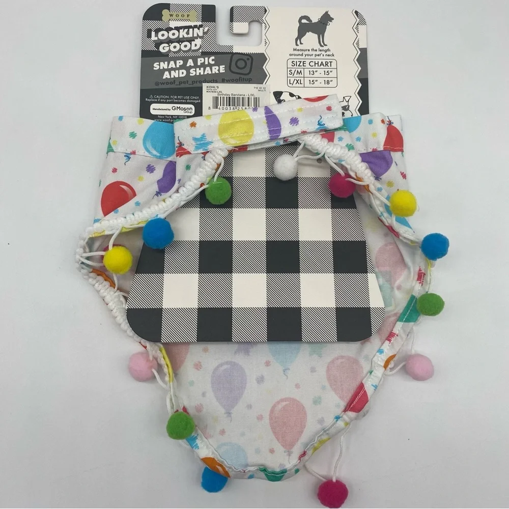 Woof it’s my Birthday Bandana For Pets size L/XL or 15 to 18 inches NEW